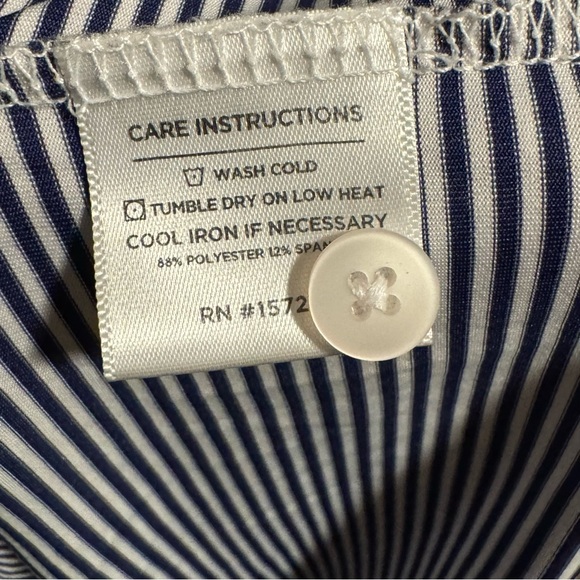 Mizzen + Main Versa Performance Golf Polo Shirt SS Striped, White, Size Med - Picture 8 of 8